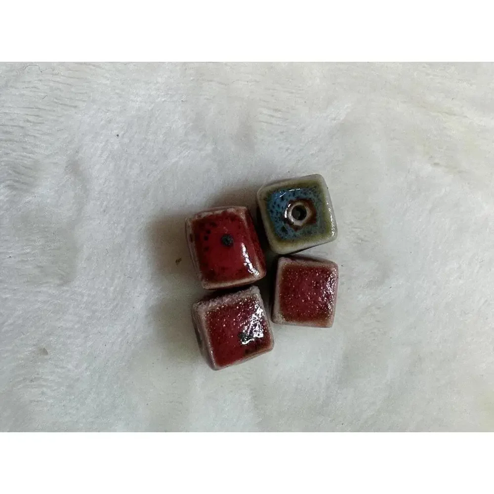50 Ceramic Decorative Mix Beads Glossy Assorted Colors Sizes and Designs